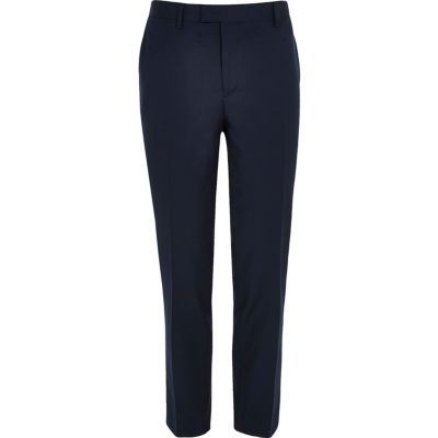 Navy smart skinny suit trousers